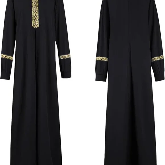 Abetteric Women's Muslim Abaya Dress w/ Hijab Zipper Islamic Robe Pockets Maxi P - Picture 10 of 16
